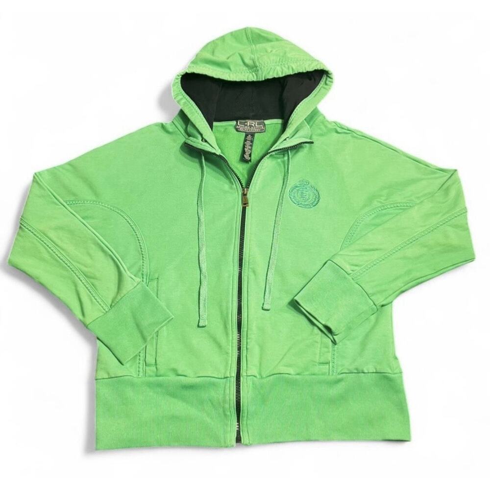 Lauren Ralph Lauren Active Bright Green Hoodie Full Zip Fleece